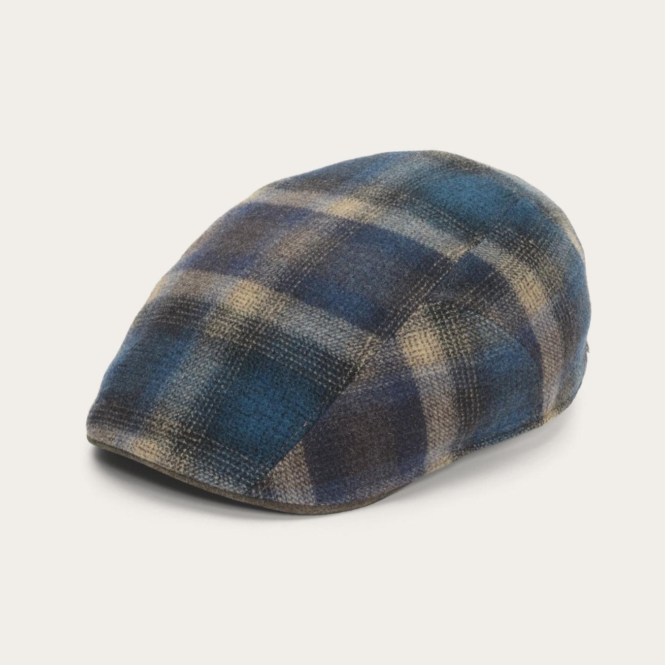 Men/Women Caps &amp; Truckers | Stetson Ivy Virgin Wool Cap Blue Beige Check