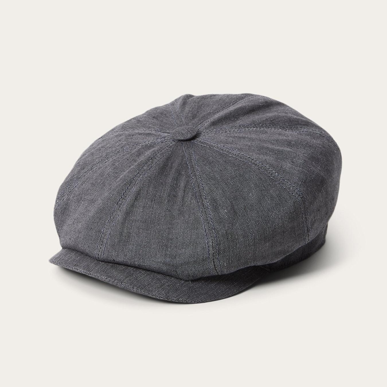Men/Women Caps &amp; Truckers | Stetson Linen Hatteras Newsboy Grey