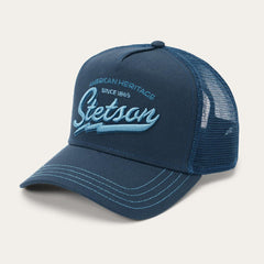 Men/Women Caps &amp; Truckers | Stetson Navy Embroidered 1865 Trucker Cap Navy