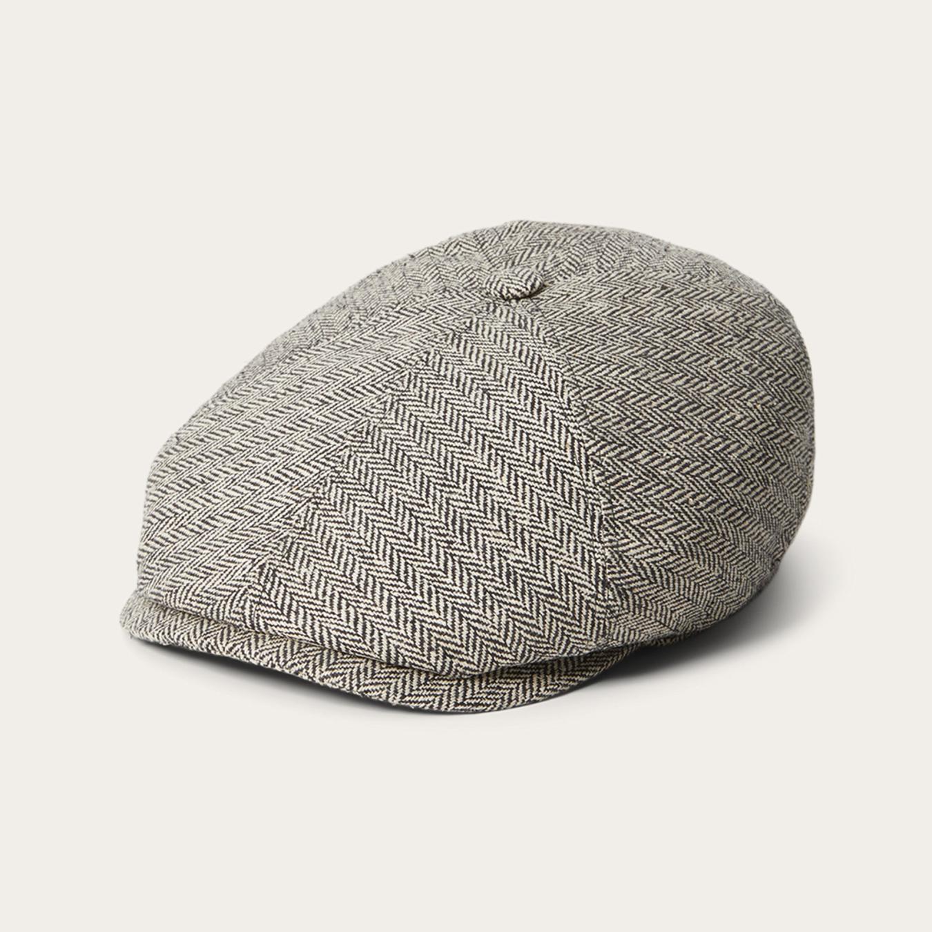 Men/Women Caps &amp; Truckers | Stetson Silk Six-Panel Cap Black Herringbone