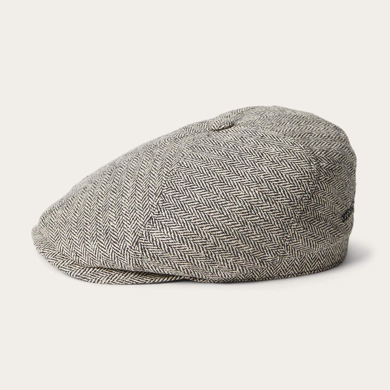 Men/Women Caps &amp; Truckers | Stetson Silk Six-Panel Cap Black Herringbone