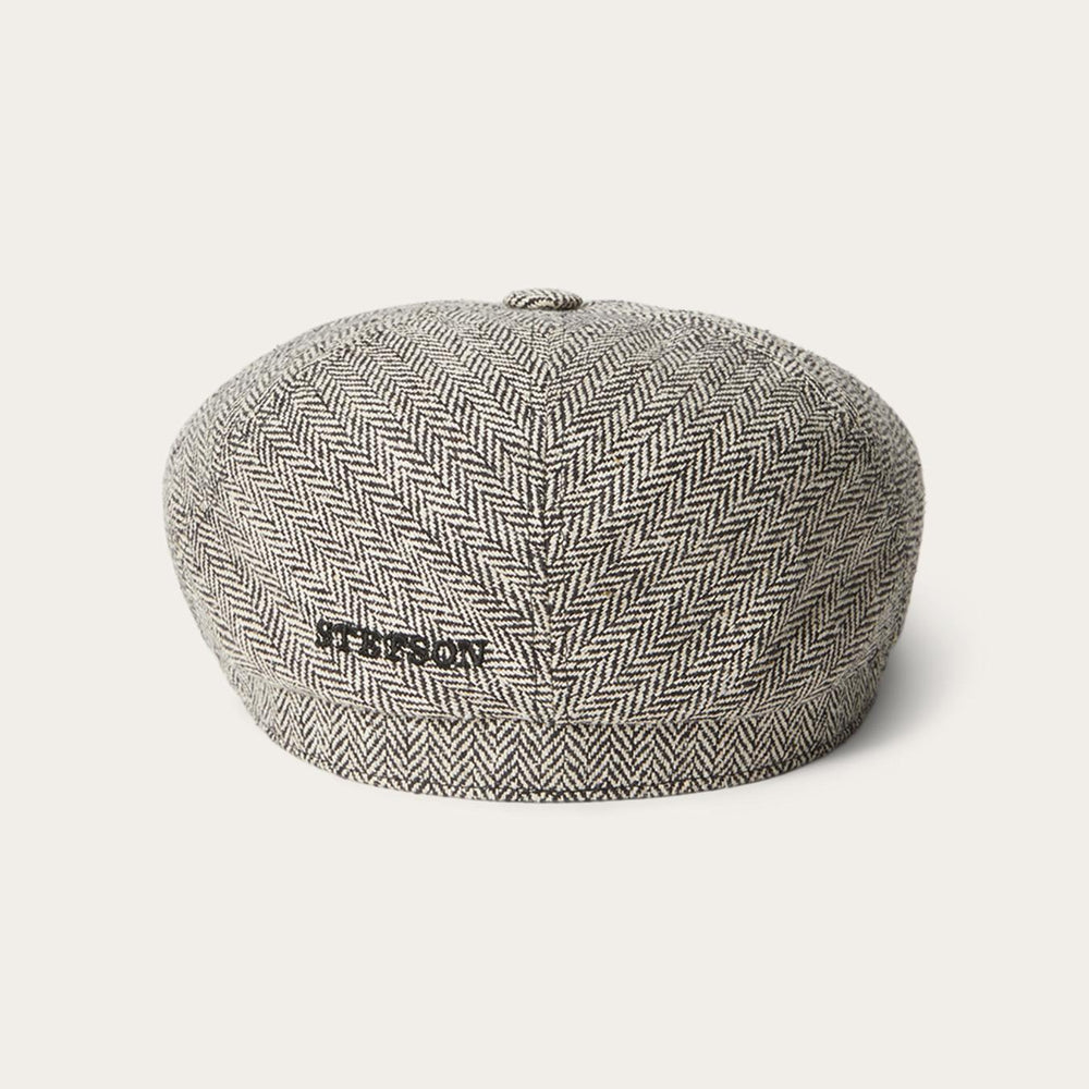 Men/Women Caps &amp; Truckers | Stetson Silk Six-Panel Cap Black Herringbone