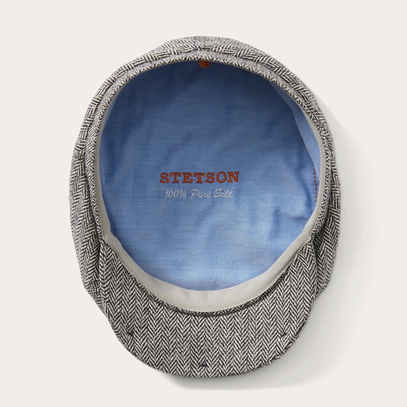 Men/Women Caps &amp; Truckers | Stetson Silk Six-Panel Cap Black Herringbone