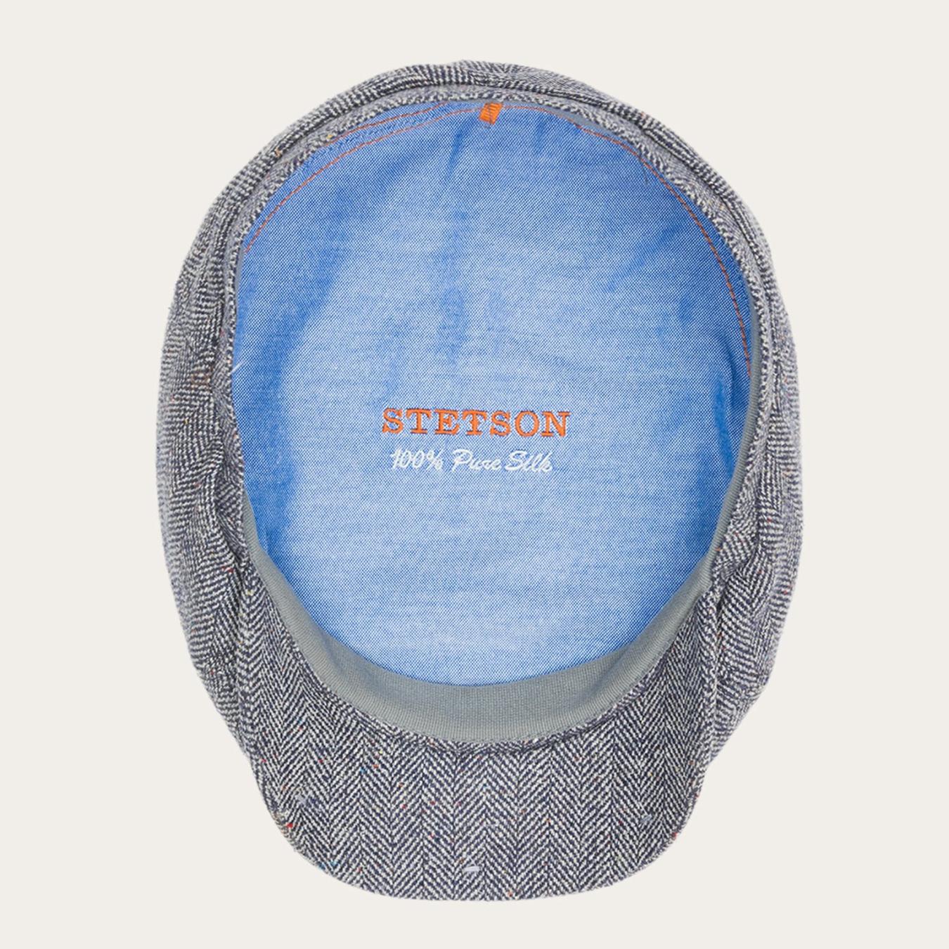 Men/Women Caps &amp; Truckers | Stetson Silk Six-Panel Cap Blue Herringbone