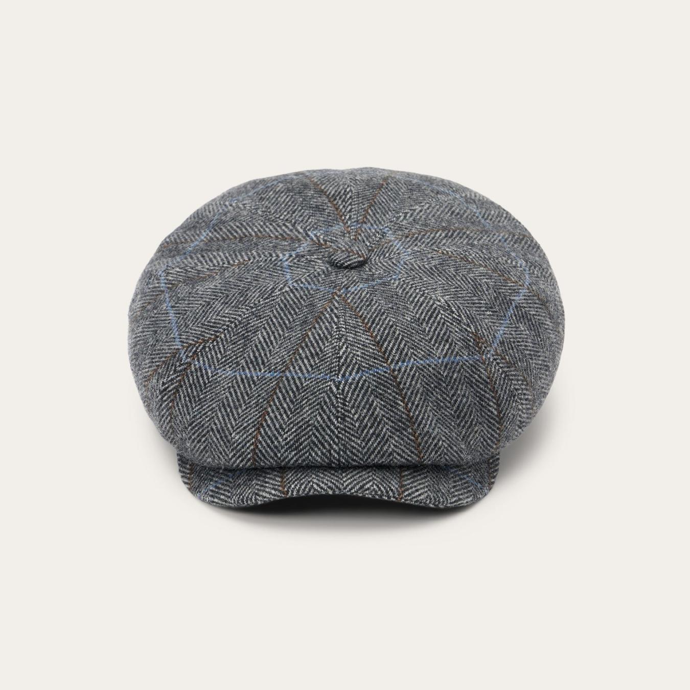 Men/Women Caps &amp; Truckers | Stetson Wool Herringbone Hatteras Cap Grey Herringbone