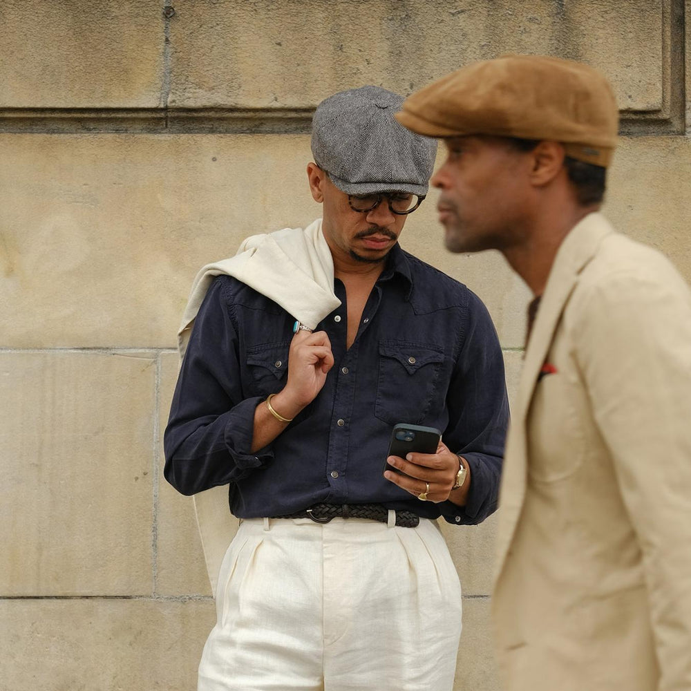 Men/Women Caps &amp; Truckers | Stetson Wool Herringbone Hatteras Grey Herringbone