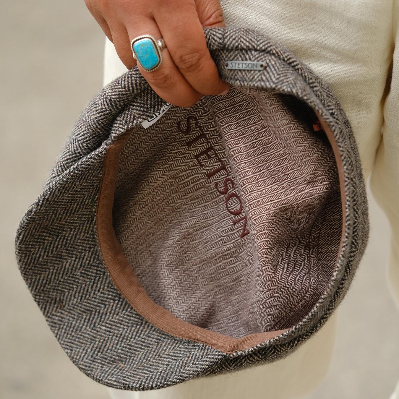 Men/Women Caps &amp; Truckers | Stetson Wool Herringbone Hatteras Grey Herringbone