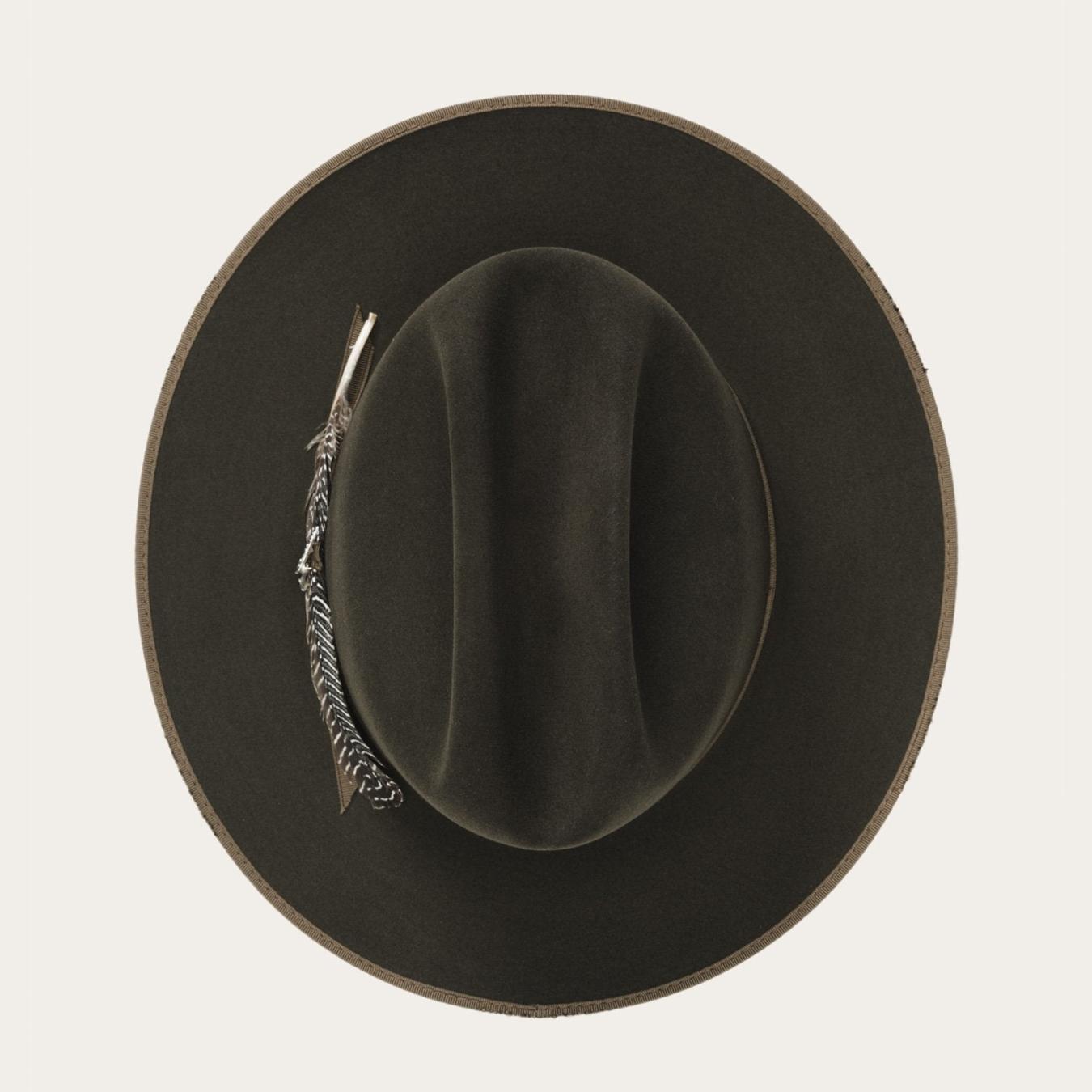 Men/Women Fedora | Stetson 1865 Distressed Open Road Royal Deluxe Walnut