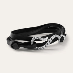 Men/Women Jewelry | Stetson Hook Leather Bracelet Black Leather
