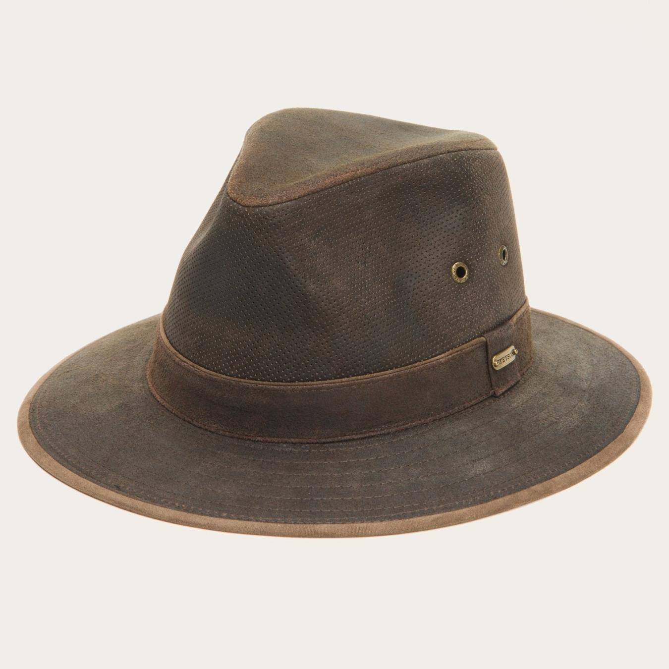 Men/Women Outdoor | Stetson Weathered Leather Safari Hat Brown