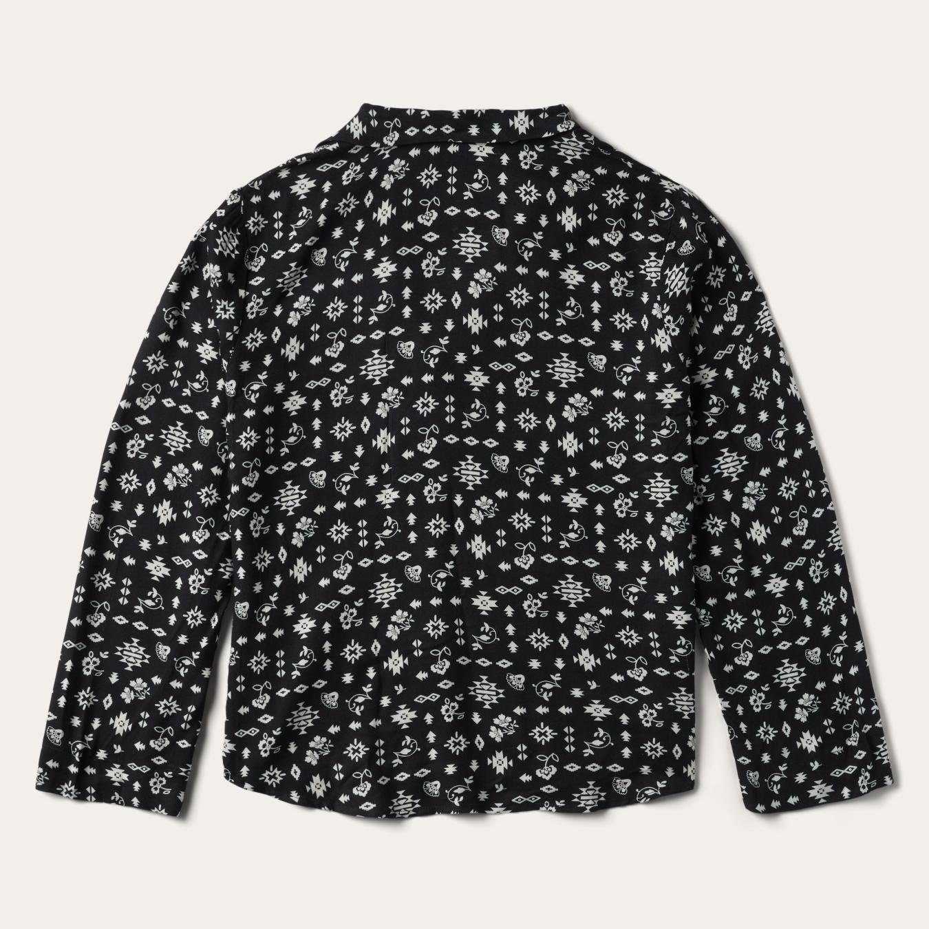 Women Blouses | Stetson Southwestern Ditzy Print Blouse Black