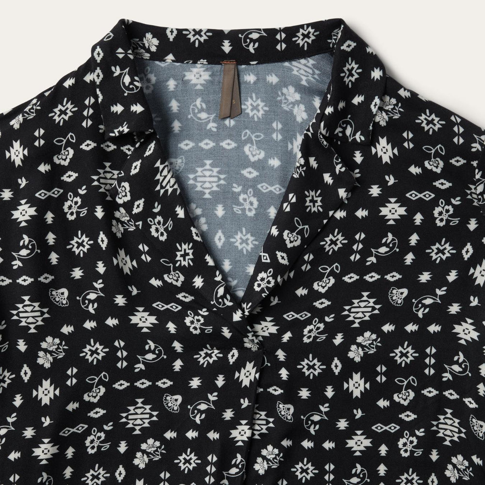 Women Blouses | Stetson Southwestern Ditzy Print Blouse Black
