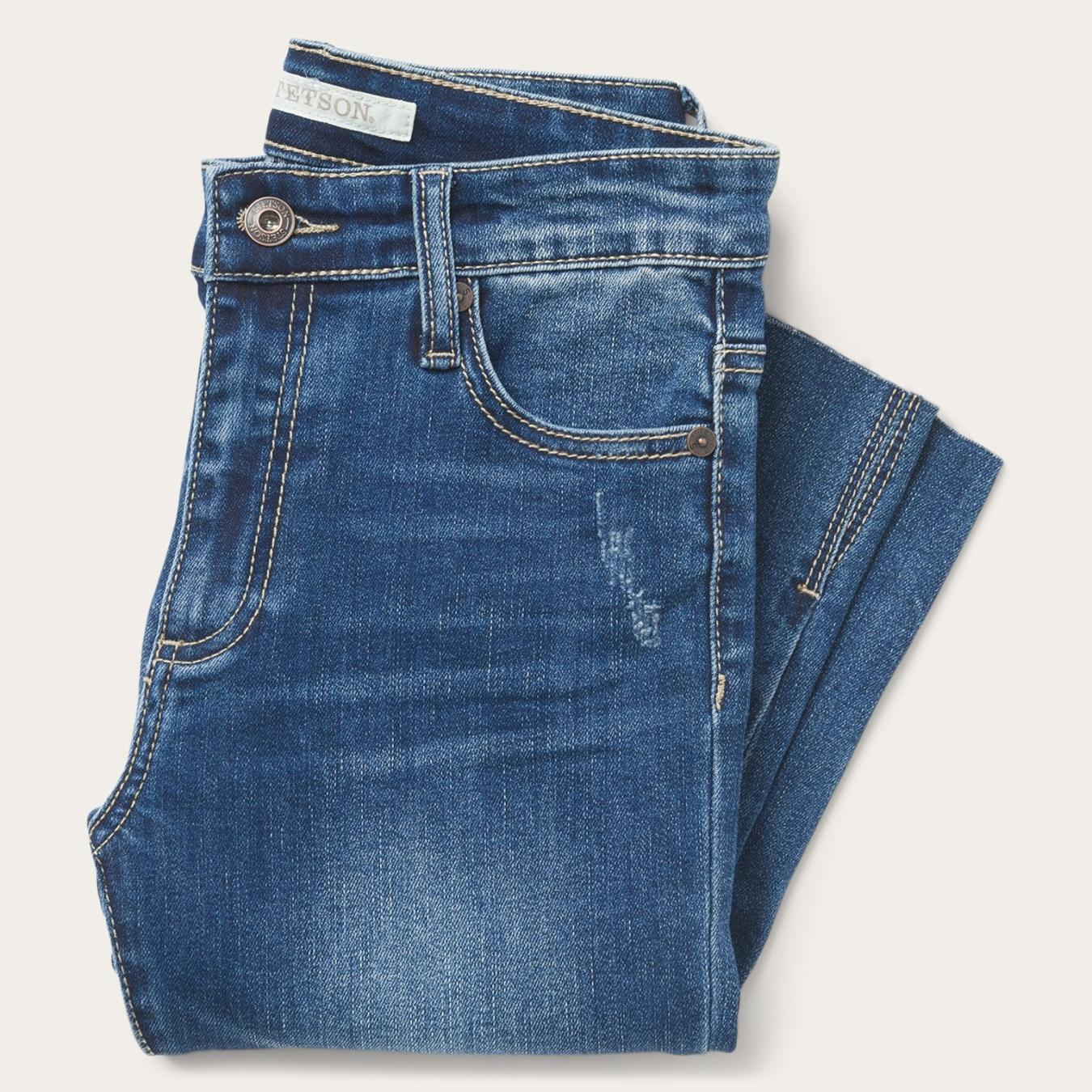 Women Denim | Stetson 902 High Waist Slim Fit Jean Blue