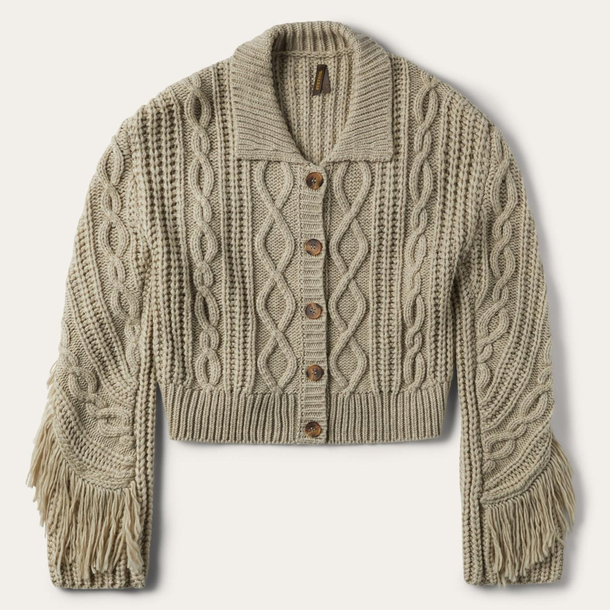 Women Fringe Jackets | Stetson Cream Fringed Cardigan Tan