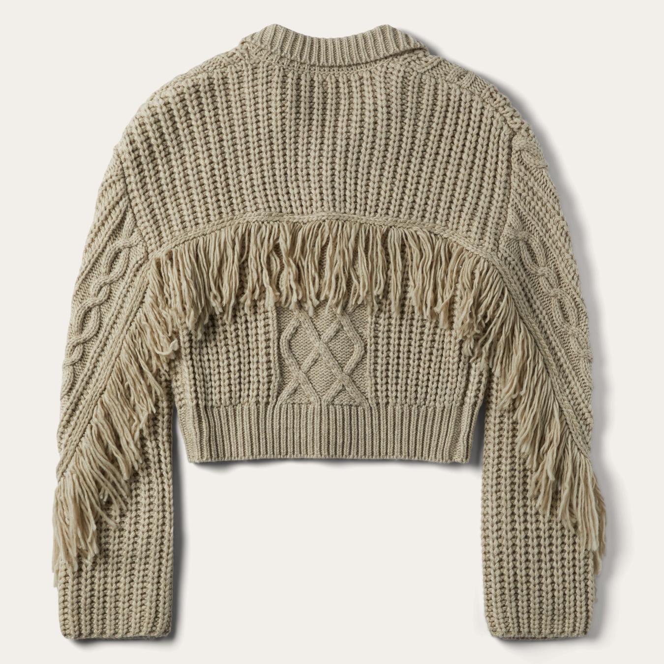 Women Fringe Jackets | Stetson Cream Fringed Cardigan Tan