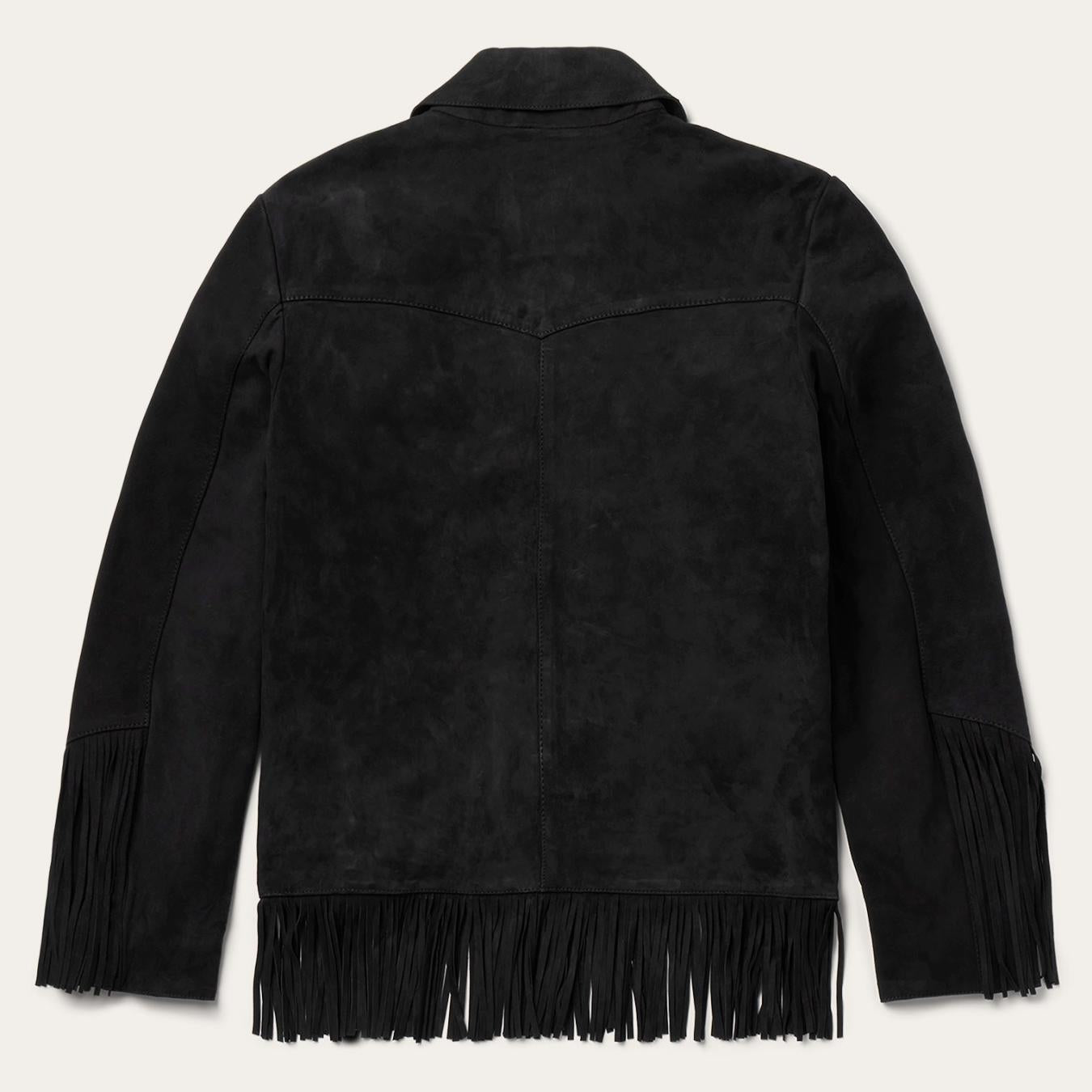 Women Fringe Jackets | Stetson Fringe Suede Jacket Black