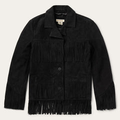 Women Fringe Jackets | Stetson Fringe Suede Jacket Black