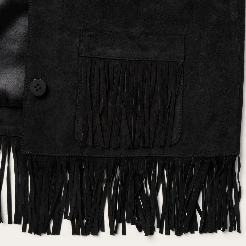 Women Fringe Jackets | Stetson Fringe Suede Jacket Black