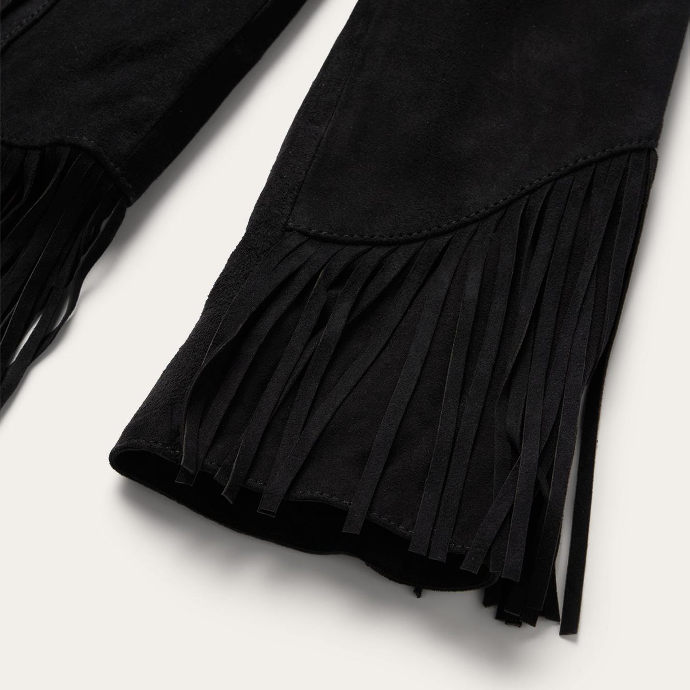 Women Fringe Jackets | Stetson Fringe Suede Jacket Black