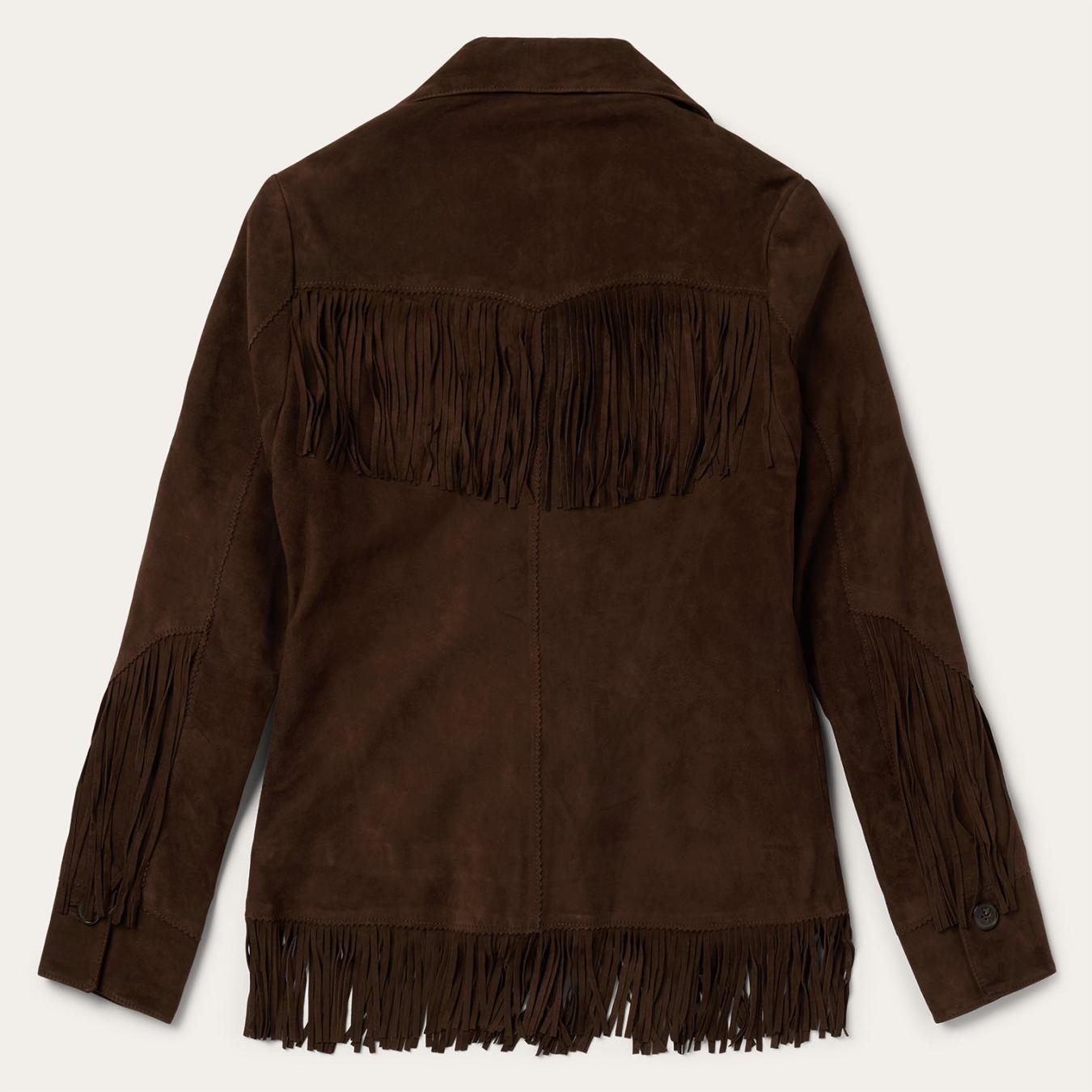 Women Fringe Jackets | Stetson Fringe Suede Jacket Chocolate