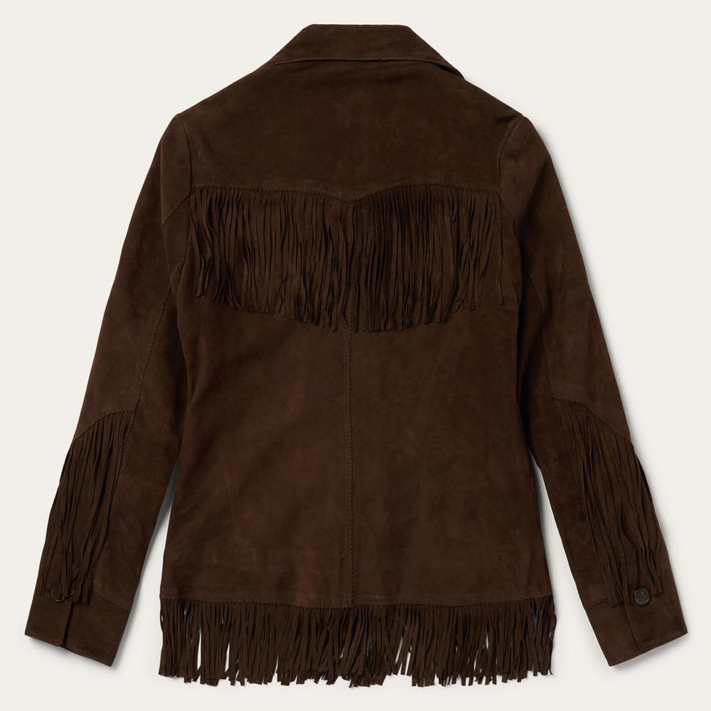 Women Fringe Jackets | Stetson Fringe Suede Jacket Chocolate
