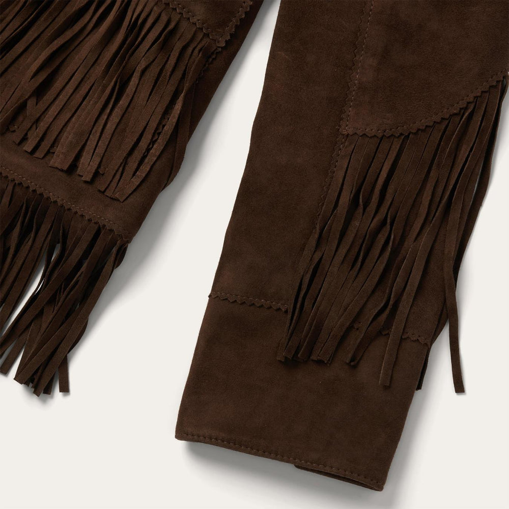 Women Fringe Jackets | Stetson Fringe Suede Jacket Chocolate