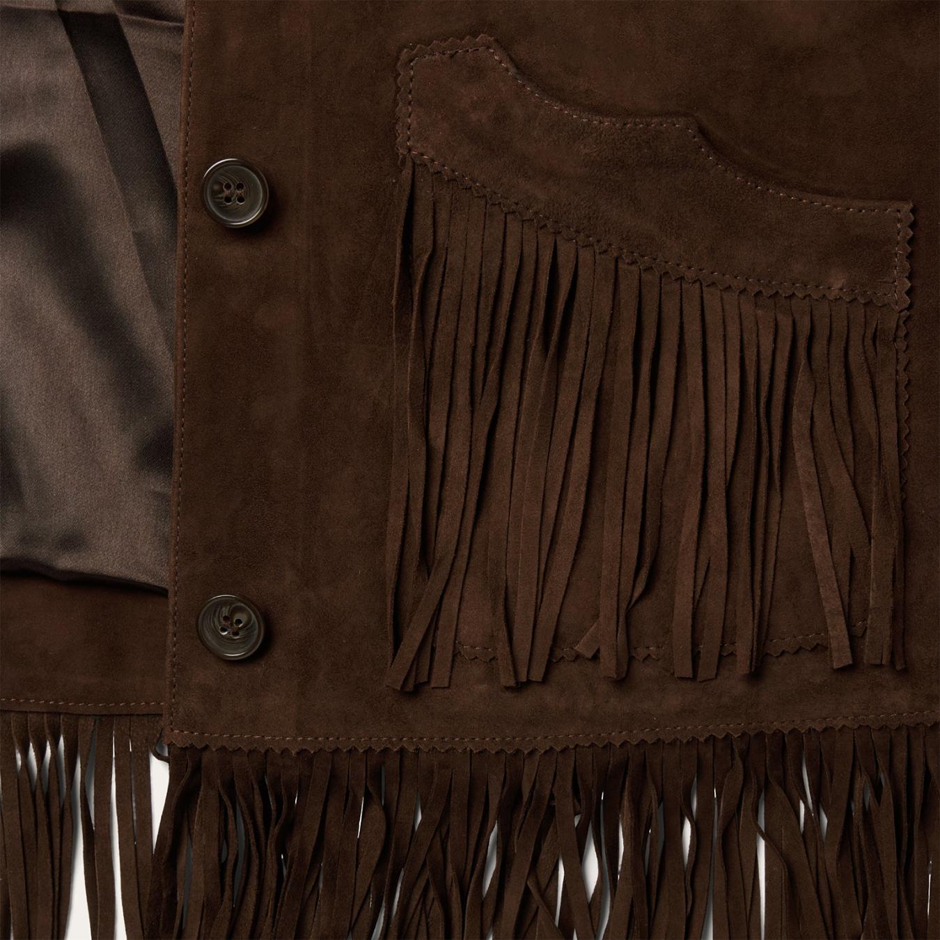 Women Fringe Jackets | Stetson Fringe Suede Jacket Chocolate