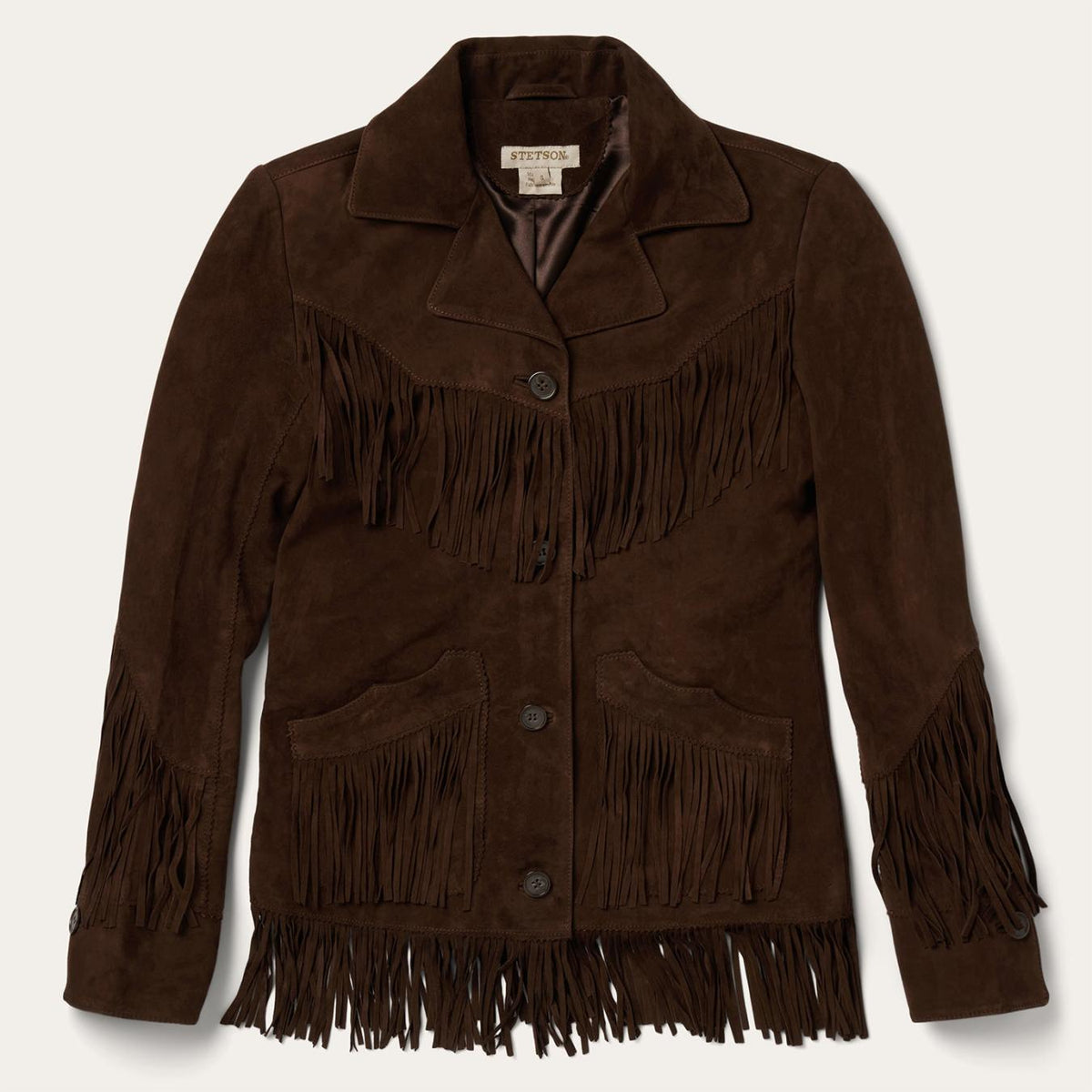Women Fringe Jackets | Stetson Fringe Suede Jacket Chocolate