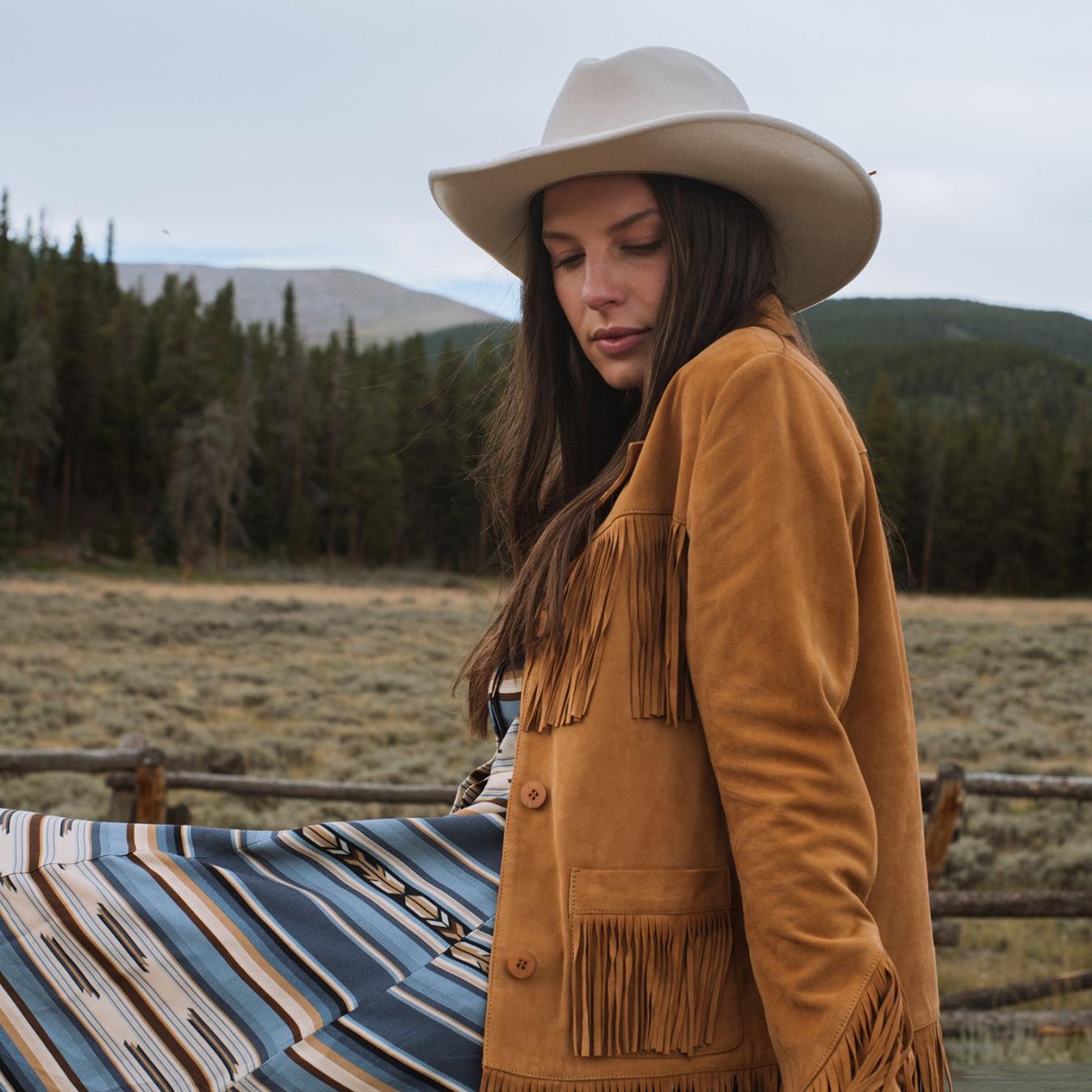 Women Fringe Jackets | Stetson Fringe Suede Jacket Tan
