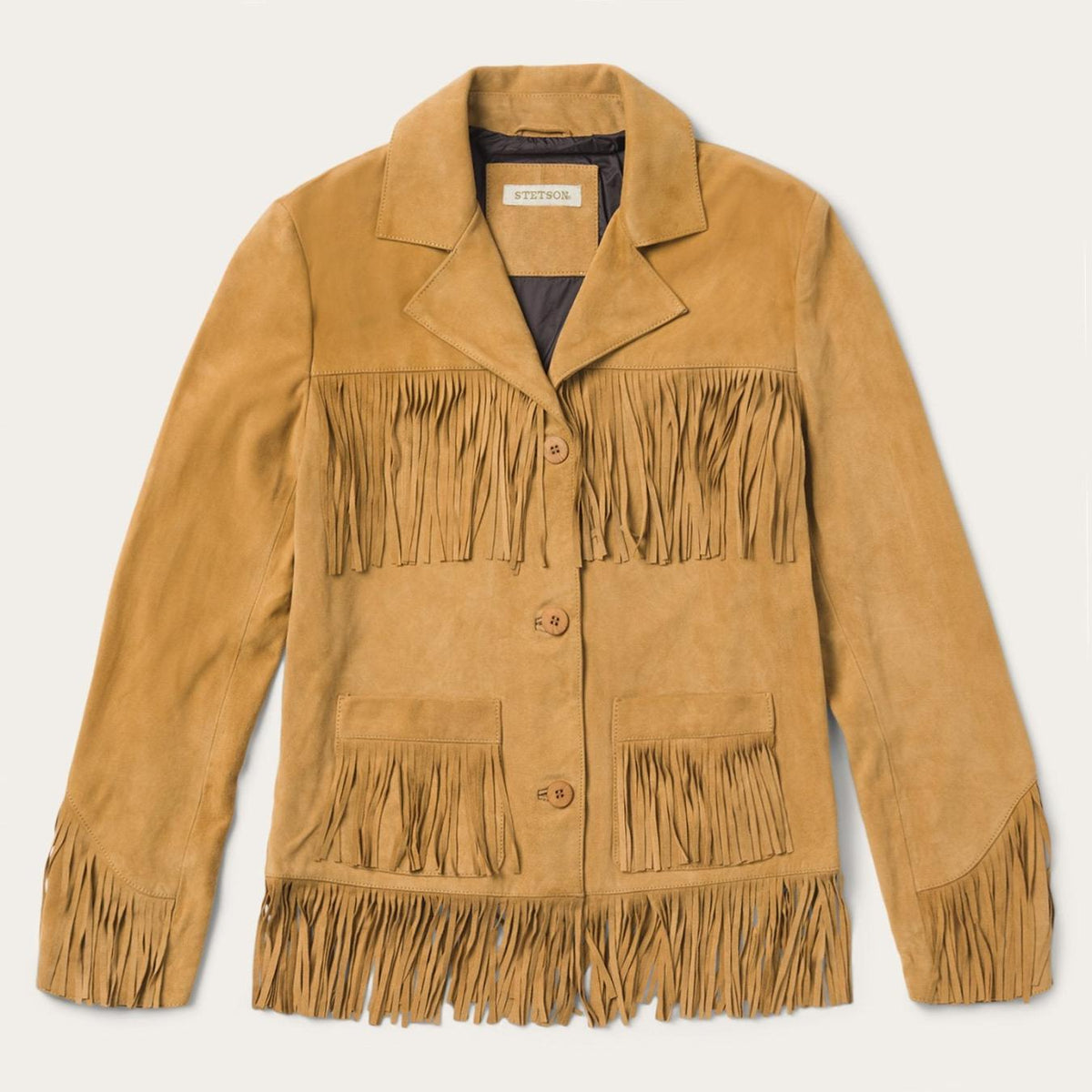 Women Fringe Jackets | Stetson Fringe Suede Jacket Tan