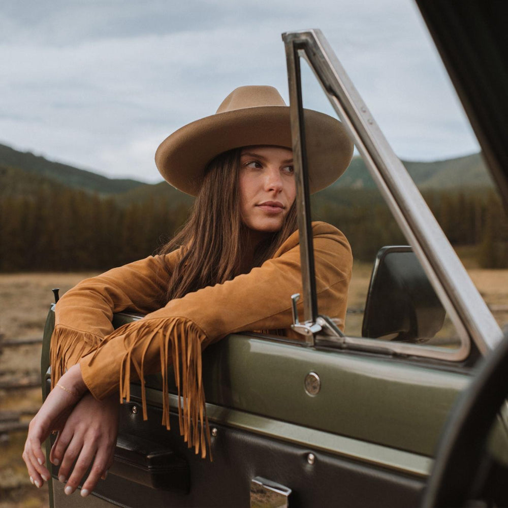 Women Fringe Jackets | Stetson Lamb Suede Fringed Jacket Brown