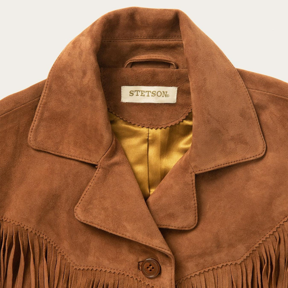 Women Fringe Jackets | Stetson Lamb Suede Fringed Jacket Brown