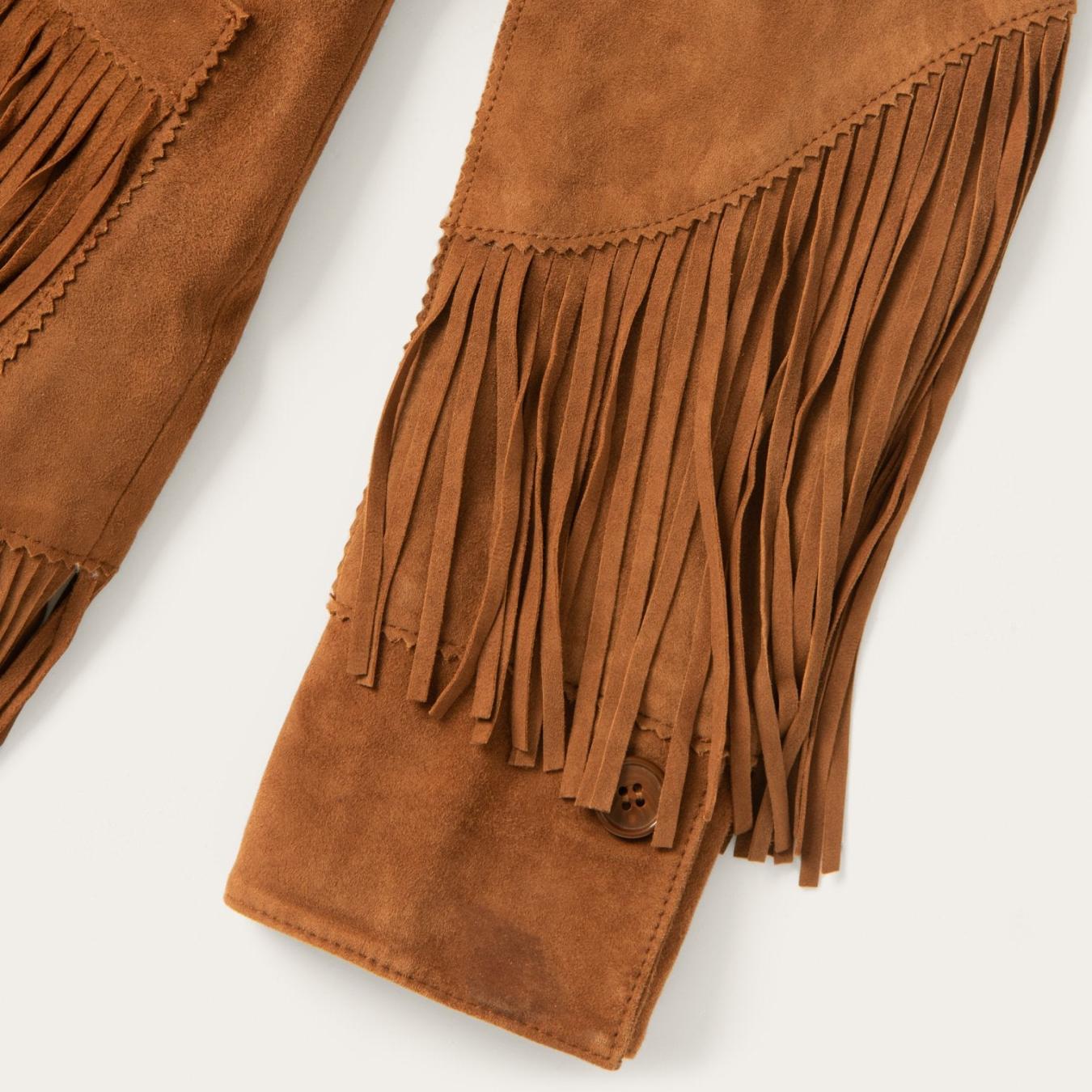 Women Fringe Jackets | Stetson Lamb Suede Fringed Jacket Brown