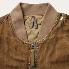 Women Jackets | Stetson Embroidered Velvet Bomber Jacket Copper