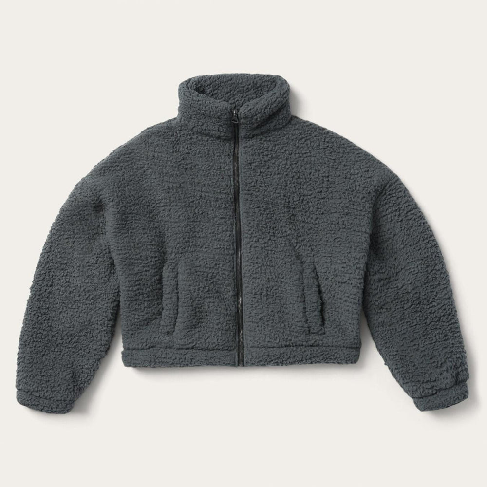Women Jackets | Stetson Fuzzy Teddy Bear Fleece Jacket Grey