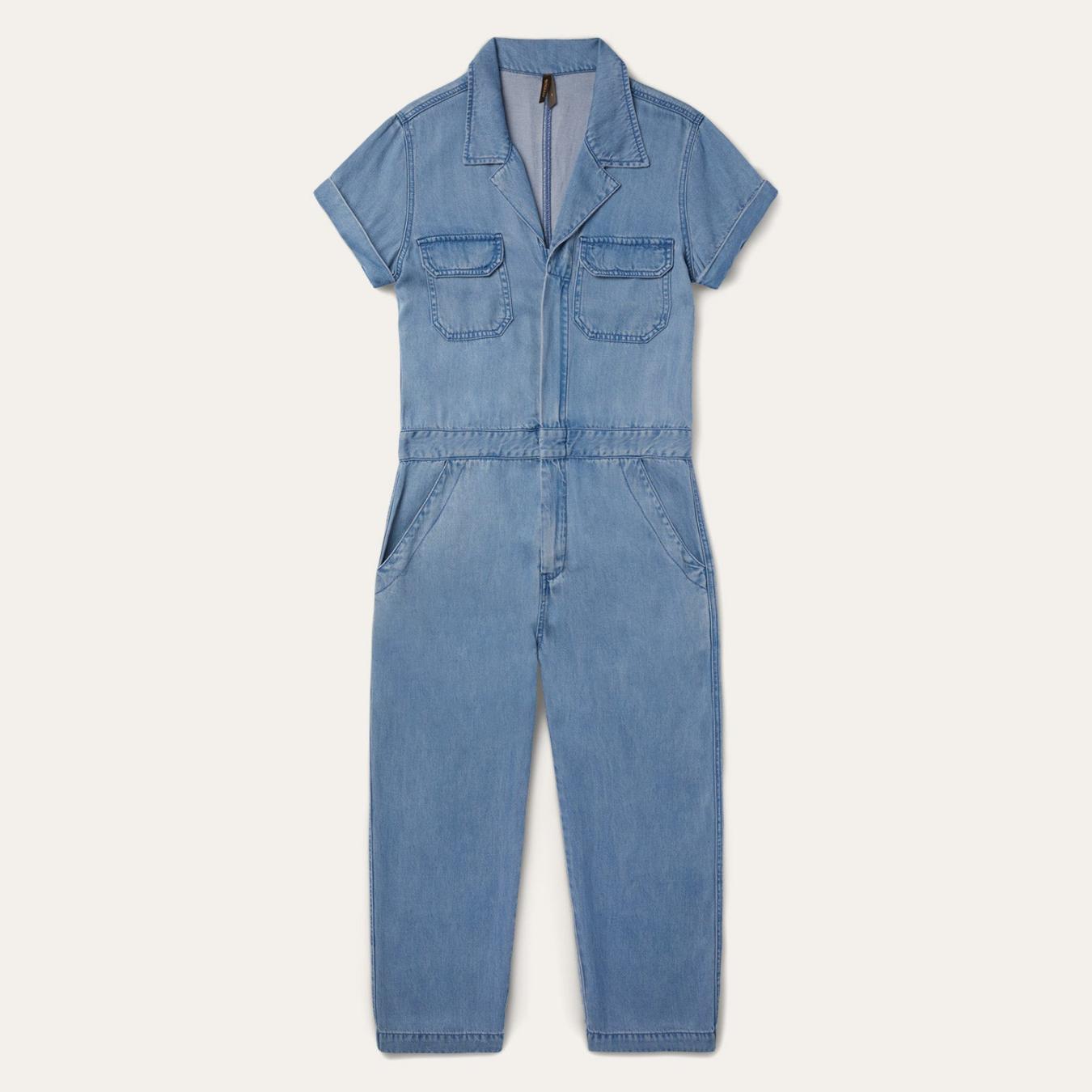 Women Jumpsuits | Stetson Notch Collar Jumpsuit Blue