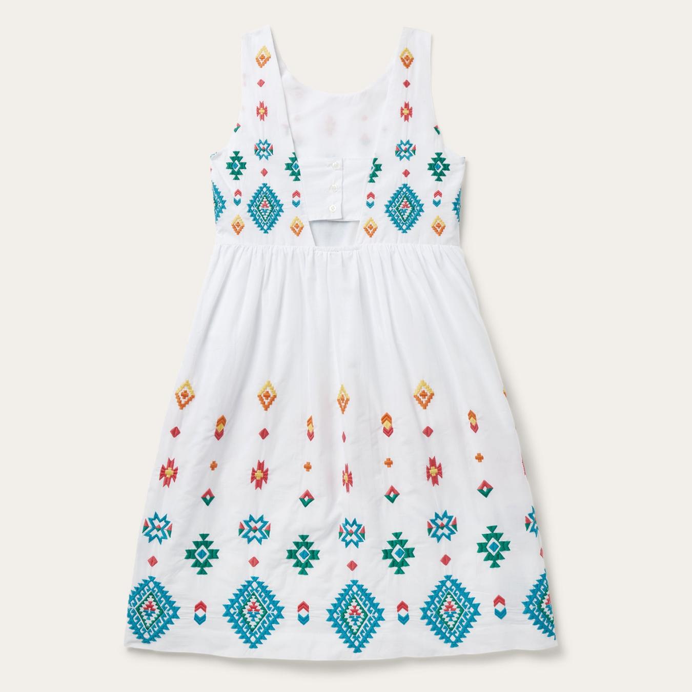 Women Midi | Stetson Bright Schiffli Embroidered White Cotton Lawn Dress White