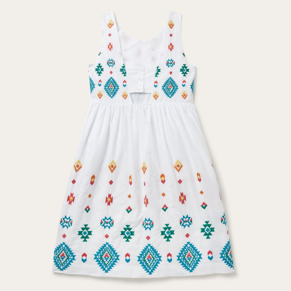 Women Midi | Stetson Bright Schiffli Embroidered White Cotton Lawn Dress White