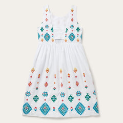Women Midi | Stetson Bright Schiffli Embroidered White Cotton Lawn Dress White
