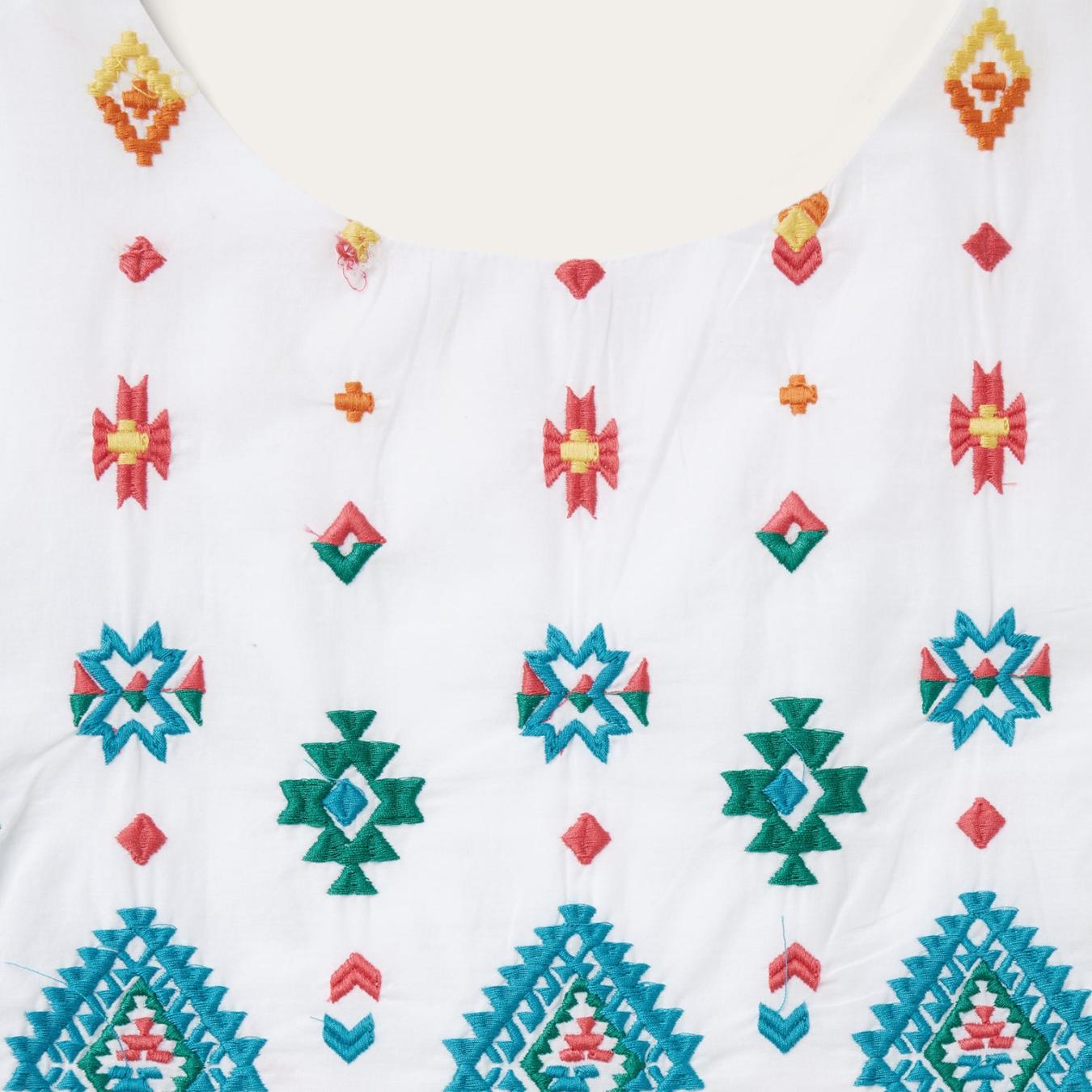 Women Midi | Stetson Bright Schiffli Embroidered White Cotton Lawn Dress White