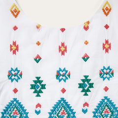 Women Midi | Stetson Bright Schiffli Embroidered White Cotton Lawn Dress White
