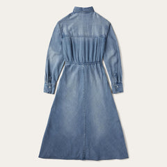 Women Midi | Stetson Denim Tie-Front Dress Blue