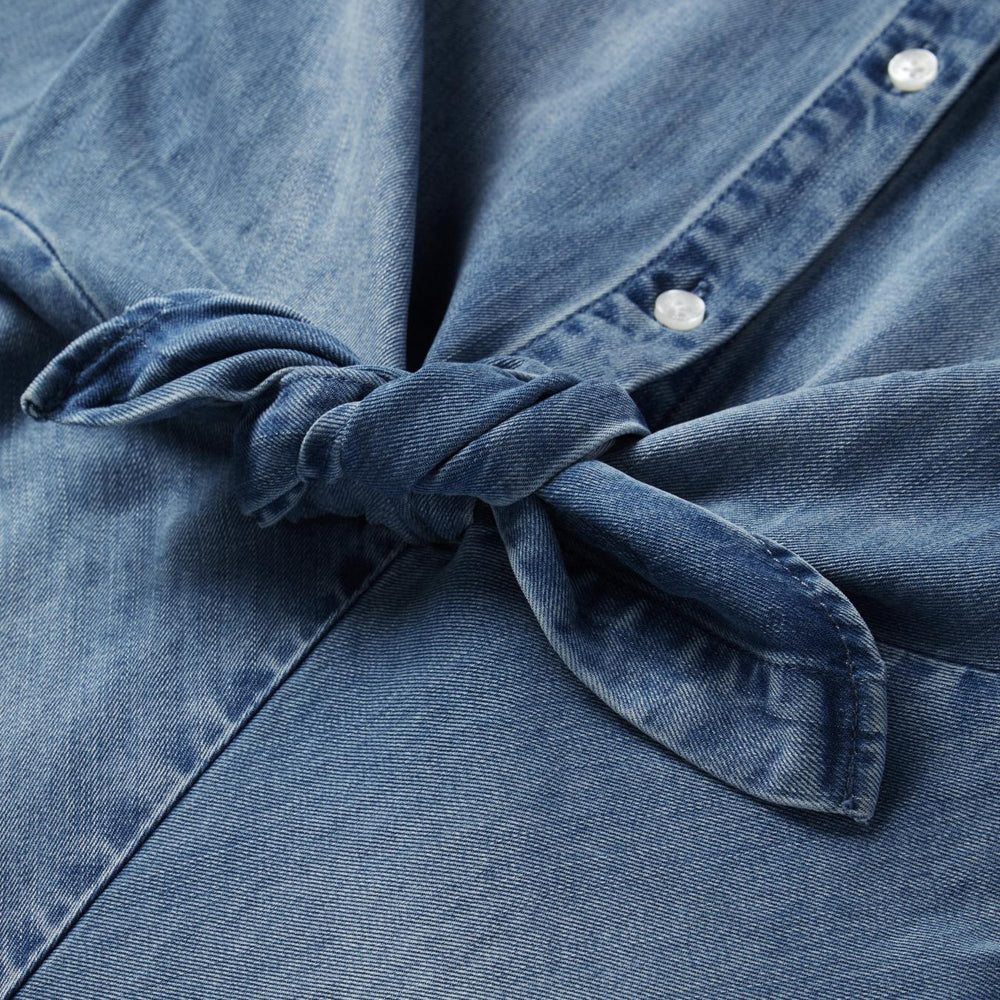 Women Midi | Stetson Denim Tie-Front Dress Blue