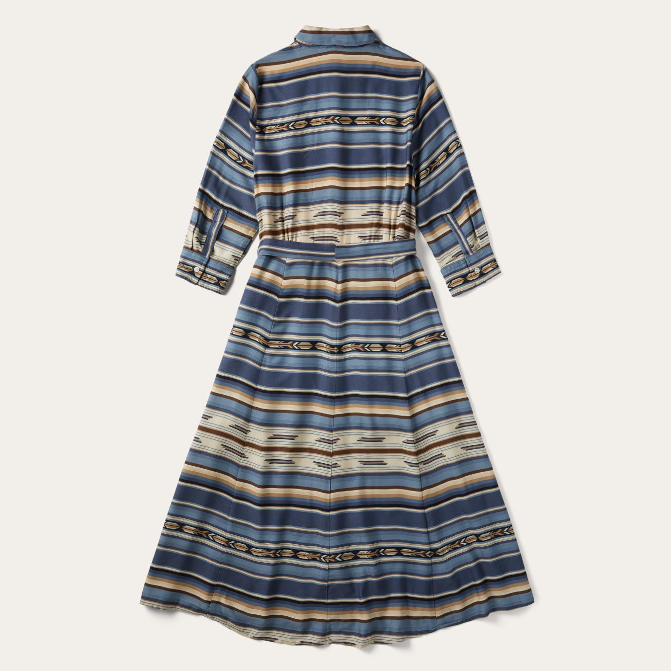 Women Midi | Stetson Indigo Serape Print Dress Blue
