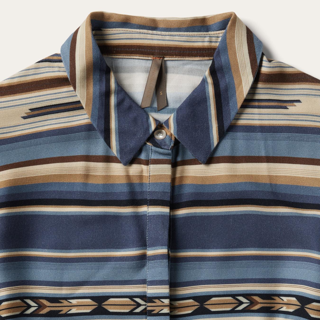 Women Midi | Stetson Indigo Serape Print Dress Blue