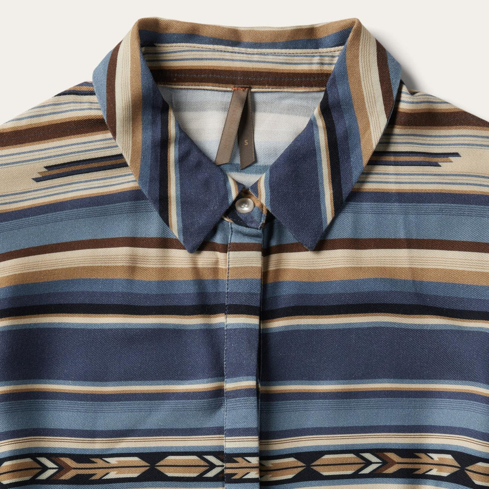 Women Midi | Stetson Indigo Serape Print Dress Blue