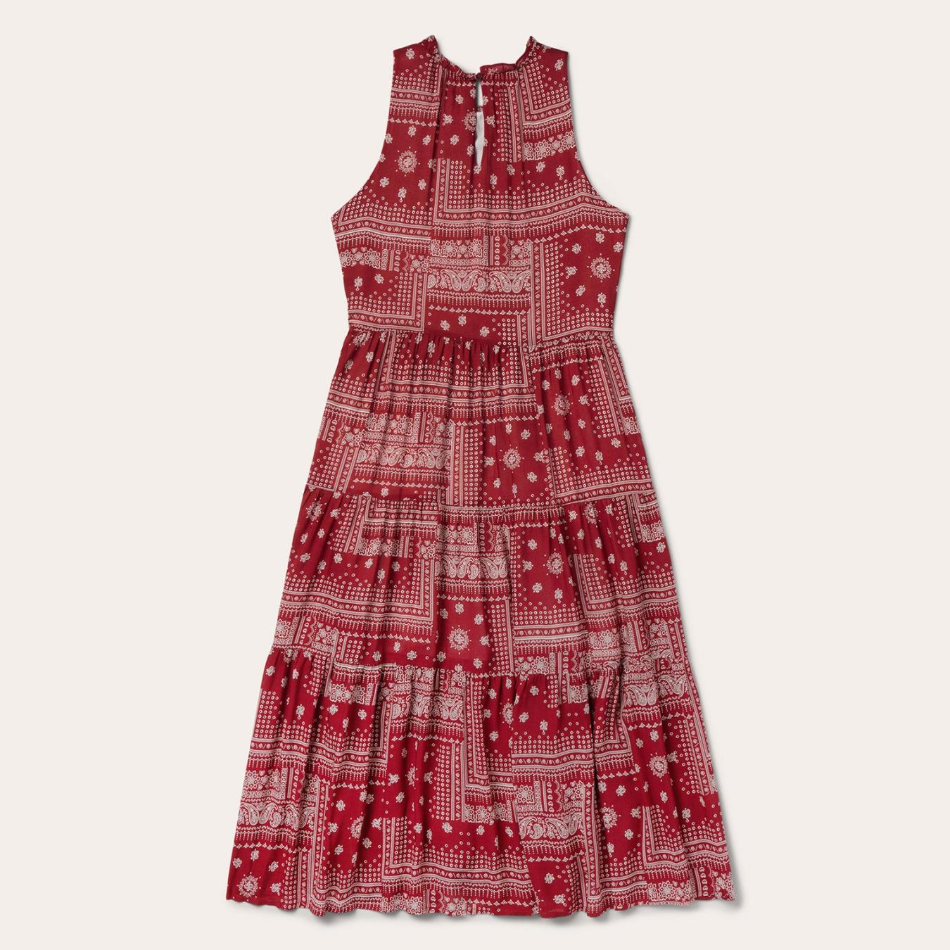 Women Midi | Stetson Red Bandana Patchwork Dress Red