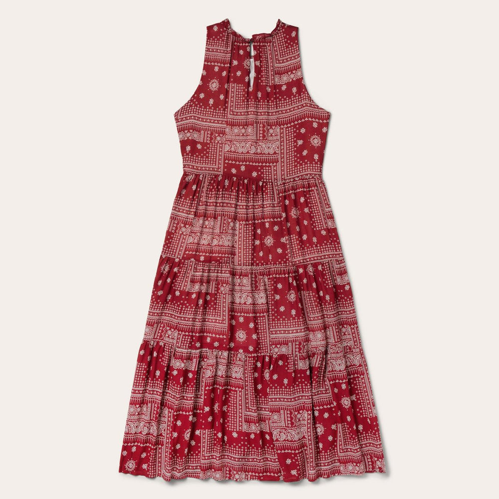 Women Midi | Stetson Red Bandana Patchwork Dress Red
