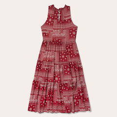 Women Midi | Stetson Red Bandana Patchwork Dress Red