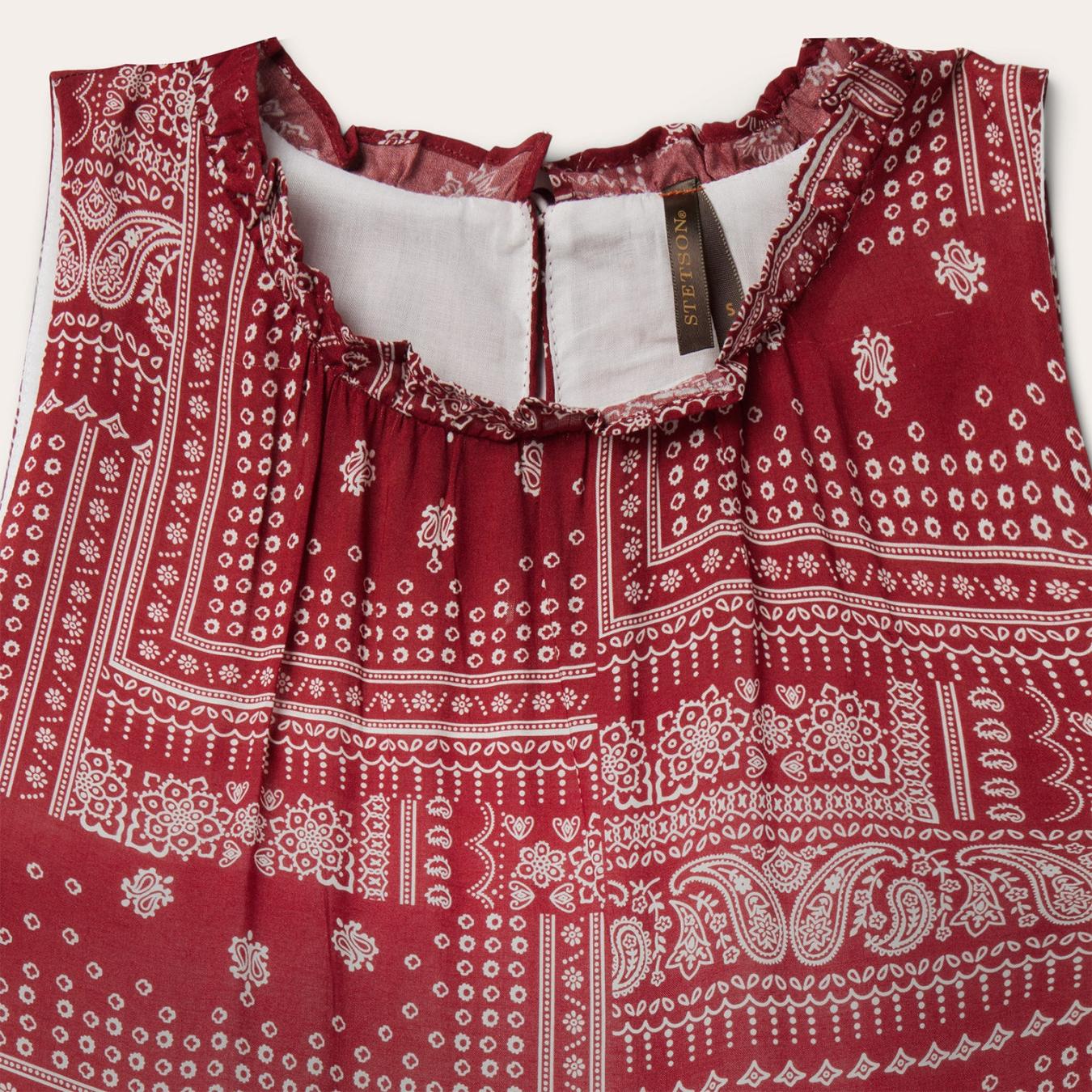 Women Midi | Stetson Red Bandana Patchwork Dress Red